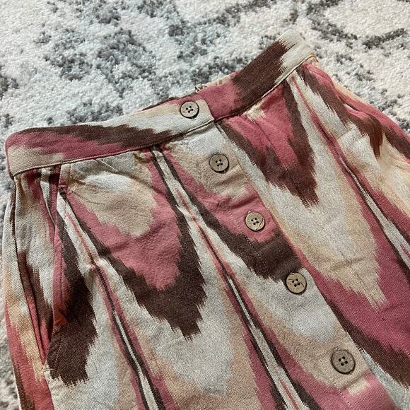 Faherty Whitley Desert Ikat Button Front Midi Skirt Small Southwestern NEW - Picture 4 of 7